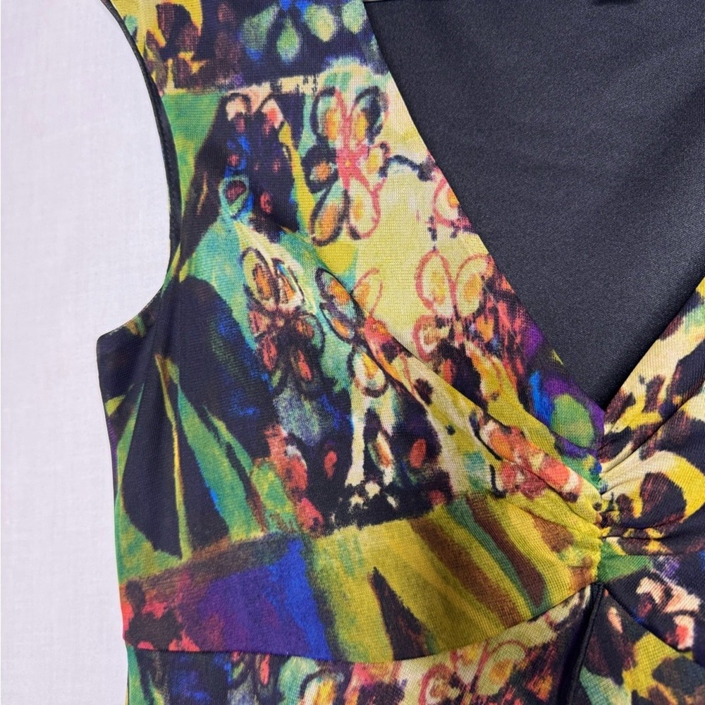 Dressbarn Women Y2K Babydoll Forest Fairy Midi Dress Sz 10P Mystical Whimsical - Picture 7 of 13